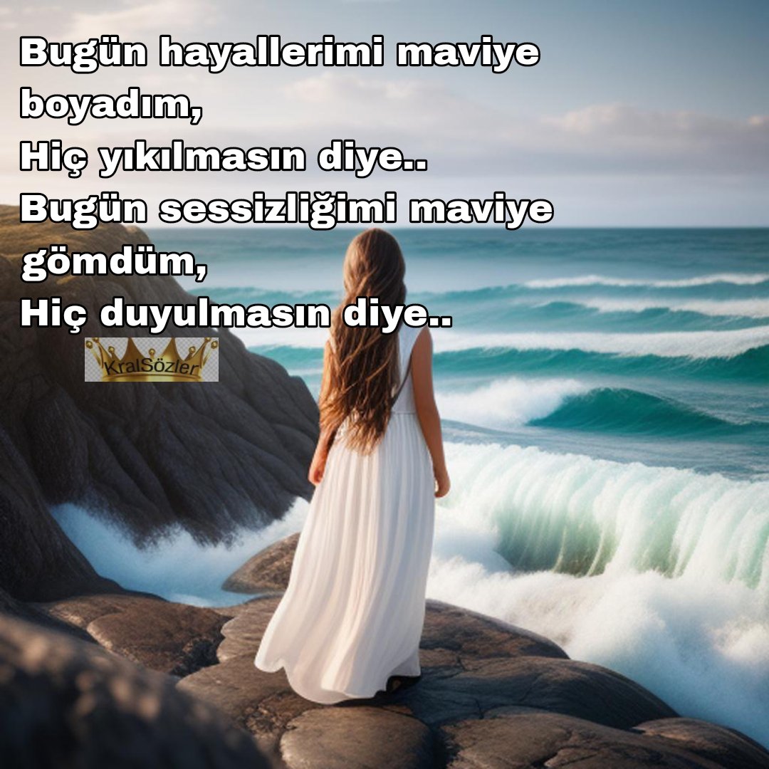 🖤🥀 Bugün hayallerimi maviye boyadım, Hiç yıkılmasın diye.. Bugün sessizliğimi maviye gömdüm, Hiç duyulmasın diye.. #İyiakşamlar Güzel insanlar #Evarbaş #KralSözler 🖤🥀