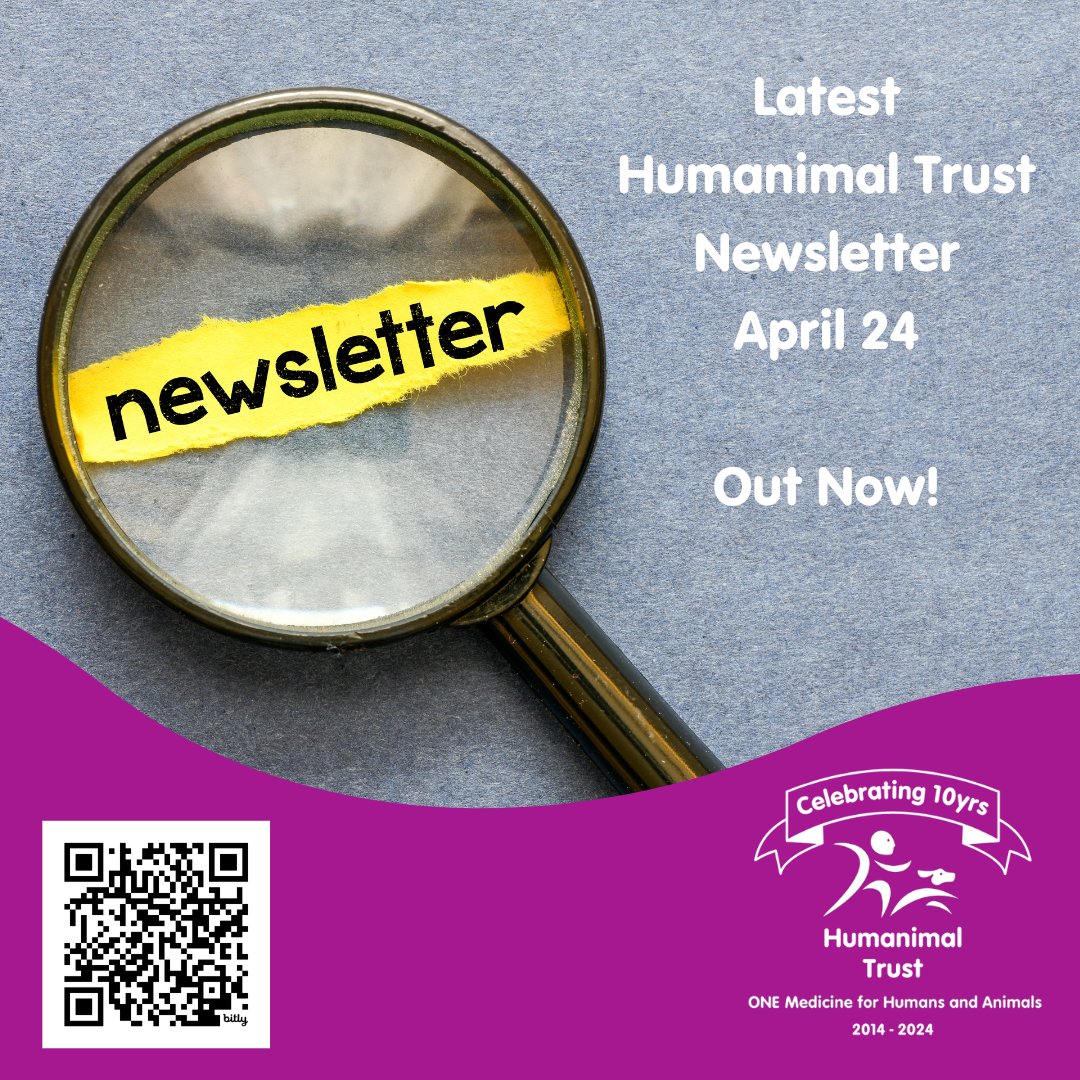 Humanimal Trust Newsletter April 24 is out now! bit.ly/3Jzs5uh  If you would like to receive monthly updates on the work we do, you can sign up for the newsletter by using the form at the bottom of our website at humanimaltrust.org.uk #OneMedicine #AllPatientsMatter