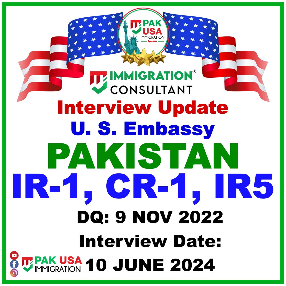PakUSAImmigrant's tweet photo. IR Visa Interview Letters Update for US Embassy in PAKISTAN
#usimmigration #PakUSAImmigration #MJImmigrationConsultant #IR1 #PakUSImmigration #USVisa #USCIS #NVC #immigrationconsultant #US #USA #PAKUSAt75 #USEmbassy #USEmbassyIslamabad #immigration #ImmigrationExperts https://t.co/pIpwUvmXqV