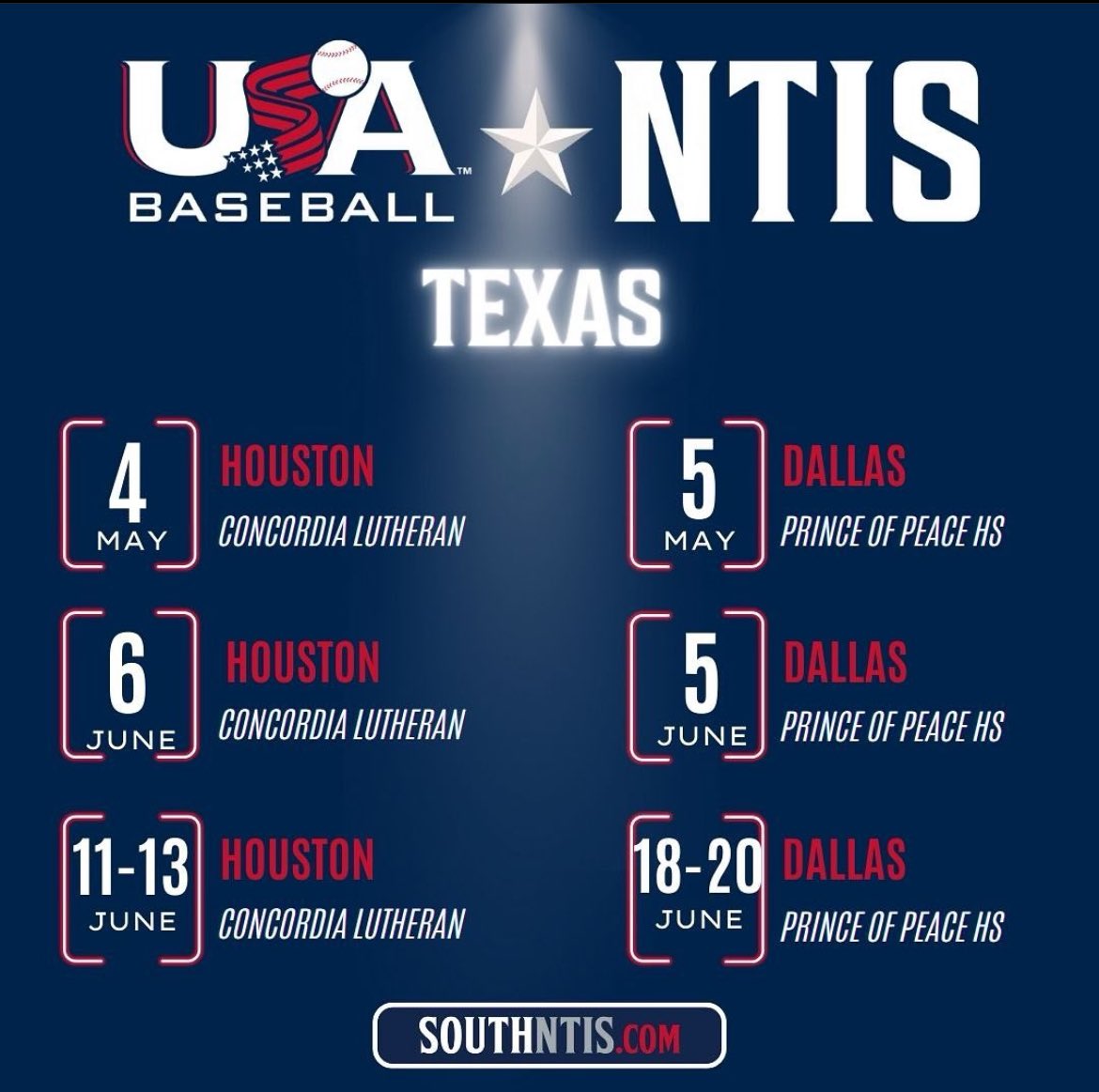 @USABaseball tryouts for the Houston & Dallas area start soon‼️ @SouthNTIS @USABaseballNTIS