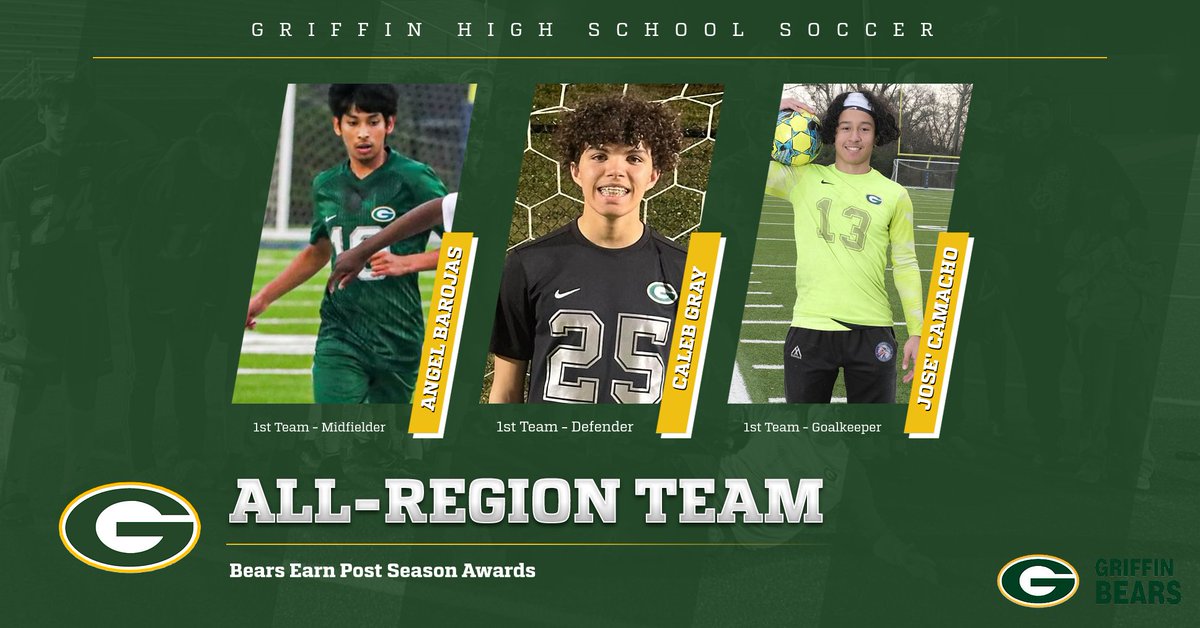 Bears Soccer places 7 on All-Region Team #WeAreGriffin #4TheG