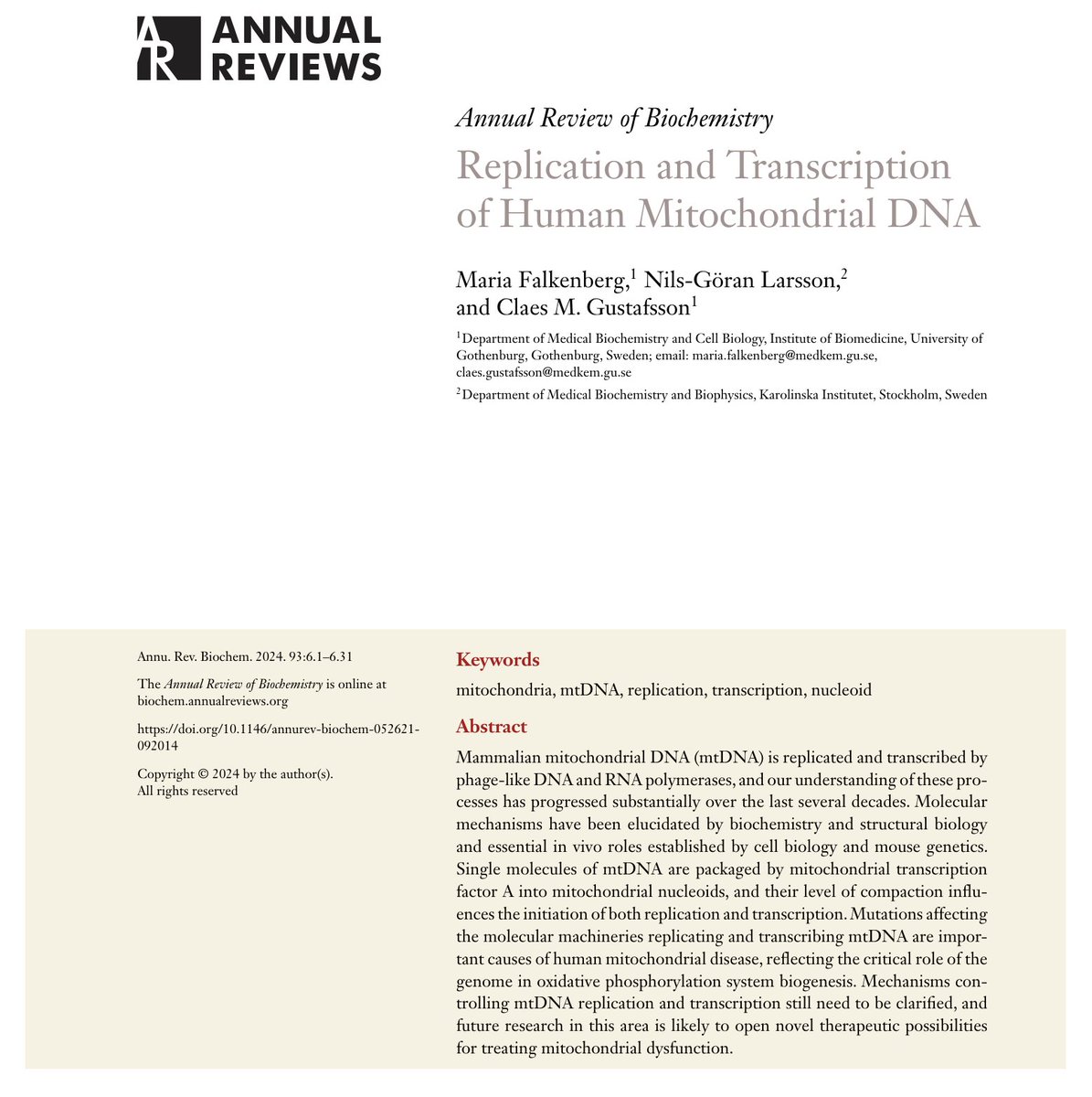 New review to read: DOI: 10.1146/annurev-biochem-052621-092014