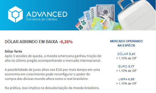 AdvancedCambio's tweet image. O melhor momento para comprar sua moeda internacional está entre o G e o K do seu teclado 💵