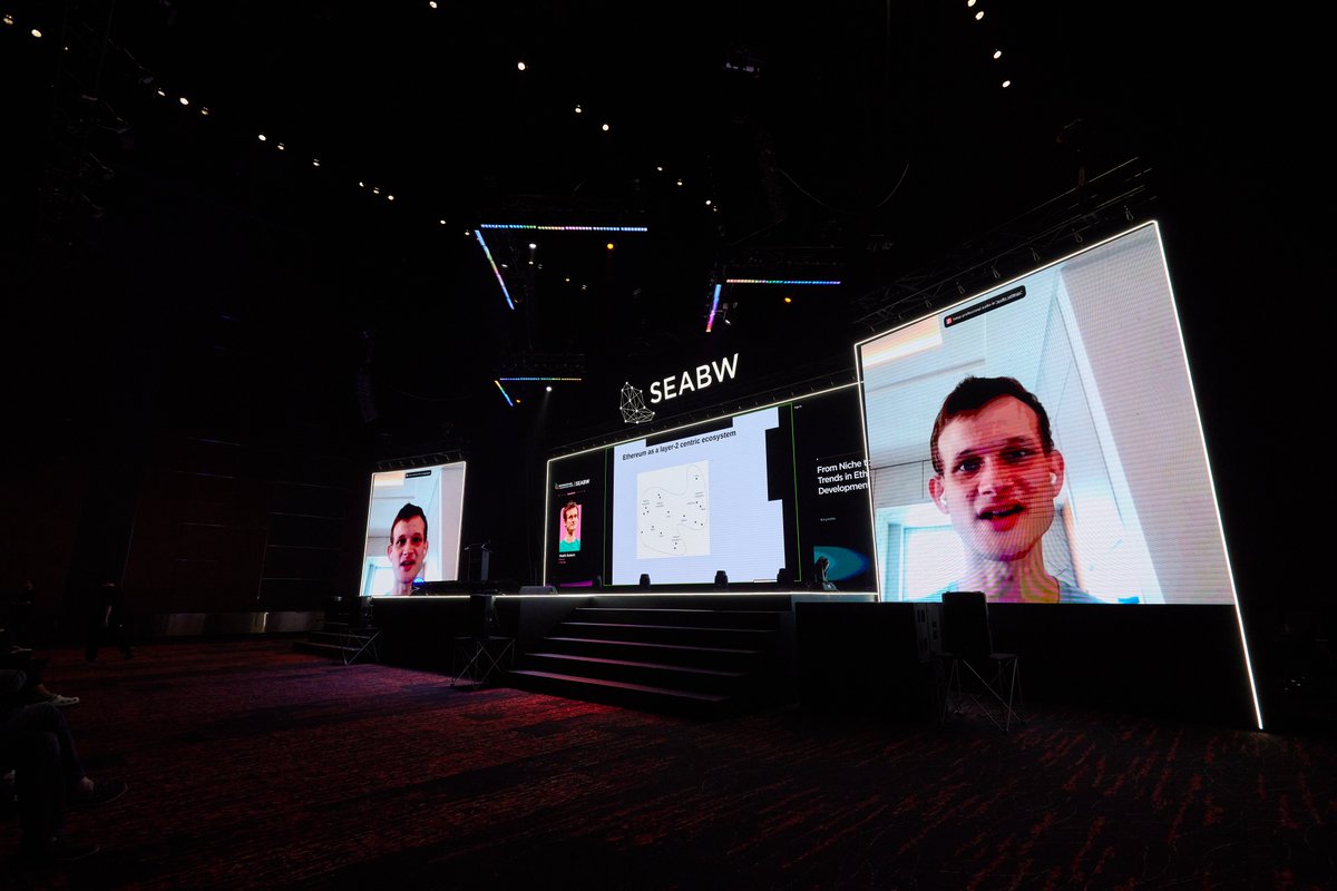 🥳 Yesterday, @VitalikButerin brilliantly charted the evolution of @Ethereum from a niche to a mainstream technology in his keynote. His insights into upcoming trends were not only informative but also a clear indicator of Ethereum’s growing influence. #Ethereum #SEABW