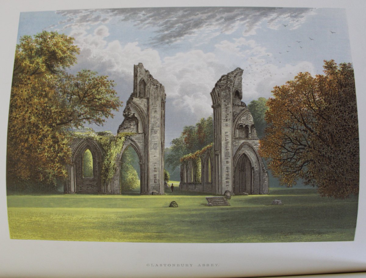 Fountains Abbey, Melrose Abbey, Glastonbury Abbey and Bolton Priory. These engravings are from a book by Frederick Ross called The Ruined Abbeys of Britain pub. Edinburgh c.1889.