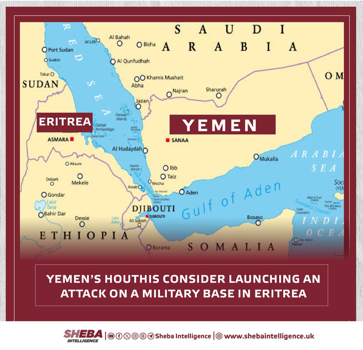 Yemen’s Houthis Consider Launching an Attack on a Military Base in Eritrea from the Iranian Revolutionary Guard and senior Ansar Allah (Houthi) military leaders agreed in a meeting in Sanaa to launch missile attacks against military bases that supply international forces in the…