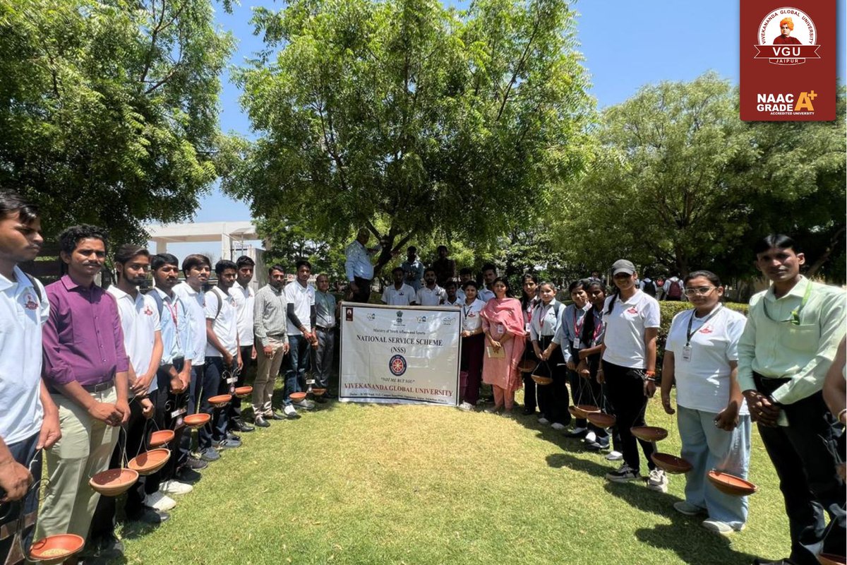 Spreading wings of change on World Earth Day! NCC, NSS and Ranger & Rover join forces, setting up parinde to welcome birds at VGU. Together, we soar towards a greener future!