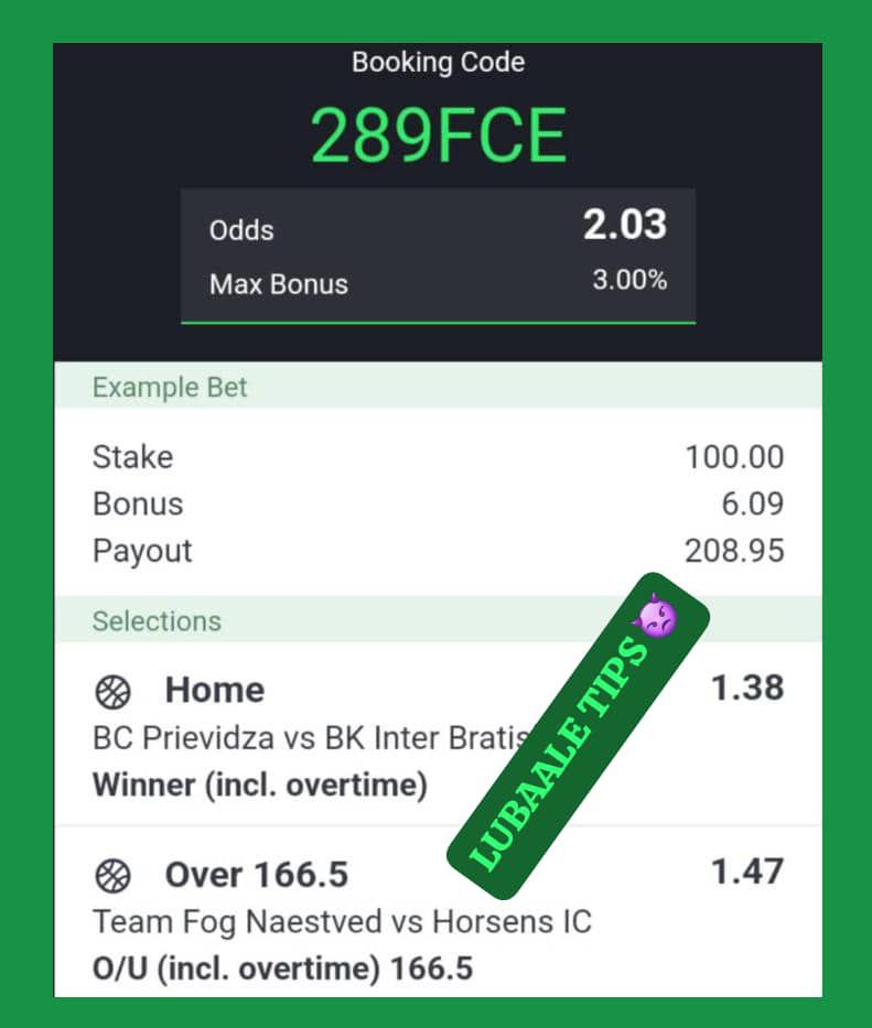 Lubaale_tips's tweet photo. THURSDAY Basketball 🏀 tip of the Day..........

Odds 2+
Sportybet: 289FCE

Join Channel 👇
https://t.co/1cLNSSa6E8
https://t.co/1cLNSSa6E8 https://t.co/DNDYe6wrRX