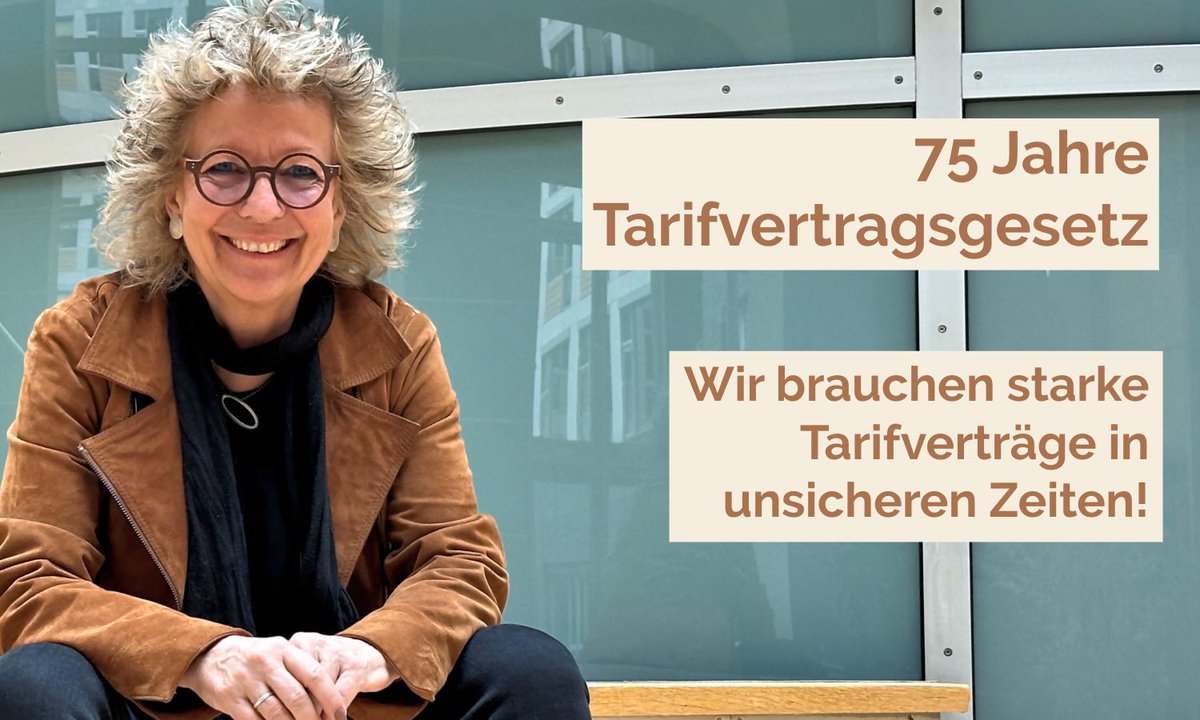 Das #Tarifvertragsgesetz ist ein Meilenstein für #faire Arbeitsbedingungen und gerechte Löhne. Für die Beschäftigten bieten #Tarifverträge Schutz und Sicherheit. Weil die #Tarifbindung abnimmt, muss das #Tarifvertragssystem gestärkt und politisch flankiert werden.