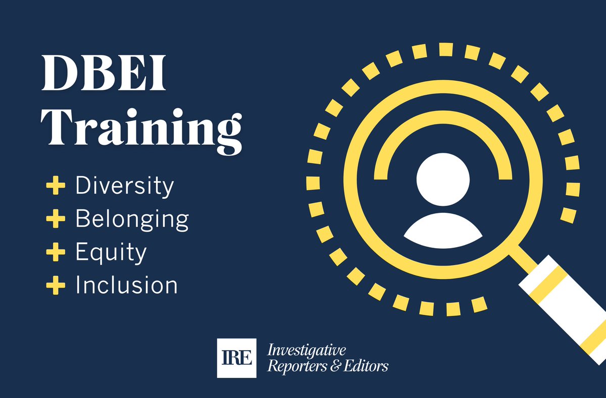 IRE offers custom training on DBEI issues. Whether you’re looking to be more inclusive in your journalism — or within your newsroom — we have a range of virtual and in-person sessions that can strengthen your work. Learn more: ire.org/hire-ire/custo…