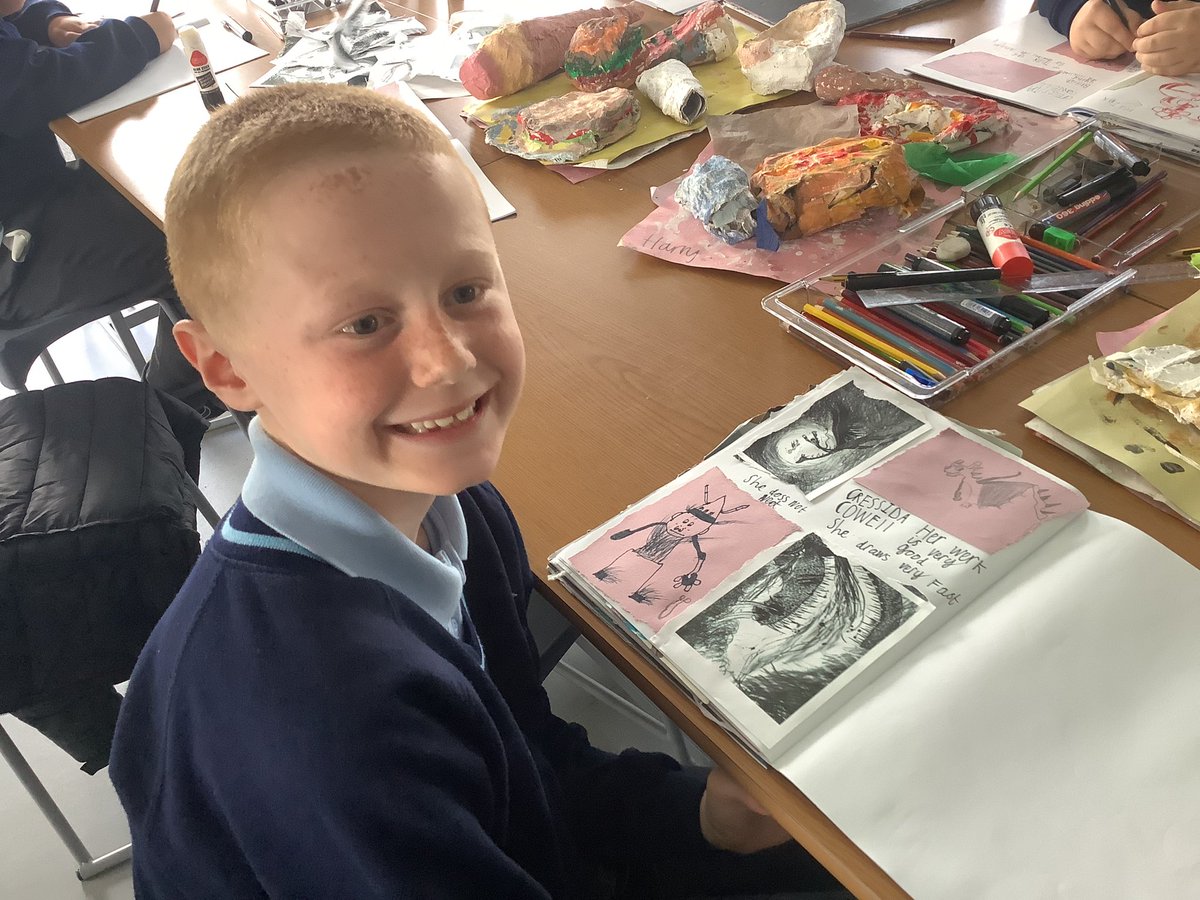 DelphSide's tweet photo. Year 4 have #embraced the super illustrations of @CressidaCowell this afternoon! ๐We loved watching how she creates her expressive line drawings and having a go ourselves! ๐จ๐ผ
#enjoy #embrace #evolve #wemakethedifference
@PaulCarneyArts @theartcriminal @NSEAD1 https://t.co/wh47GDMXaA