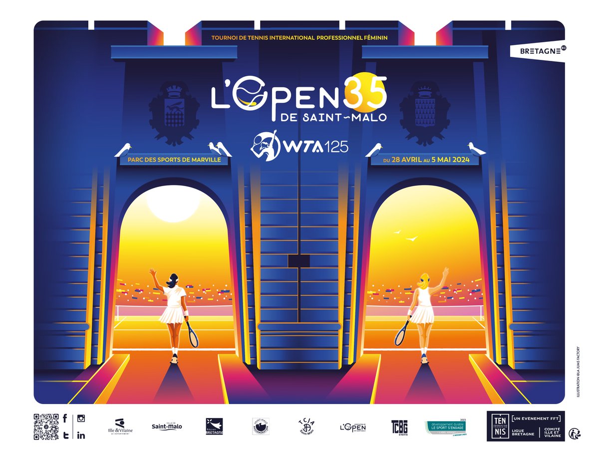 [Open 35 de Saint-Malo] A l'occasion de l'Open 35 de tennis de Saint-Malo qui se déroulera du 28 avril au 5 mai 2024, le réseau MAT lance un jeu pour gagner des invitations !
✅Pour participer, rendez-vous sur notre page Facebook
🍀Bonne chance à tous !