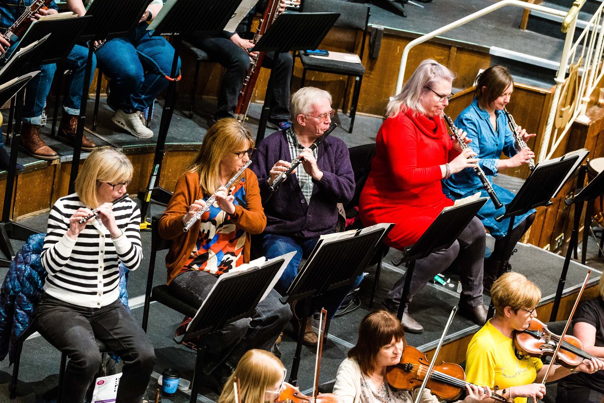 #ThrowbackThursday rehearsal photo of our flautists & oboists in action! Who will give the initial note for the rest of the orchestra to tune? Keep your eyes peeled in May 👀 📽️ Tickets going fast for our concert 'Take me to the Movies' - book now at: hulltheatres.co.uk/events/hull-ph…