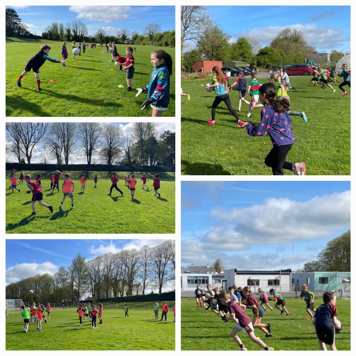 #mayogaa @MayoGAACoaching primary school program, the children from @stjosephsbrobe going thru their skills work & movement with @MayoGAA development officer @DBFahy well done all👏👏👏