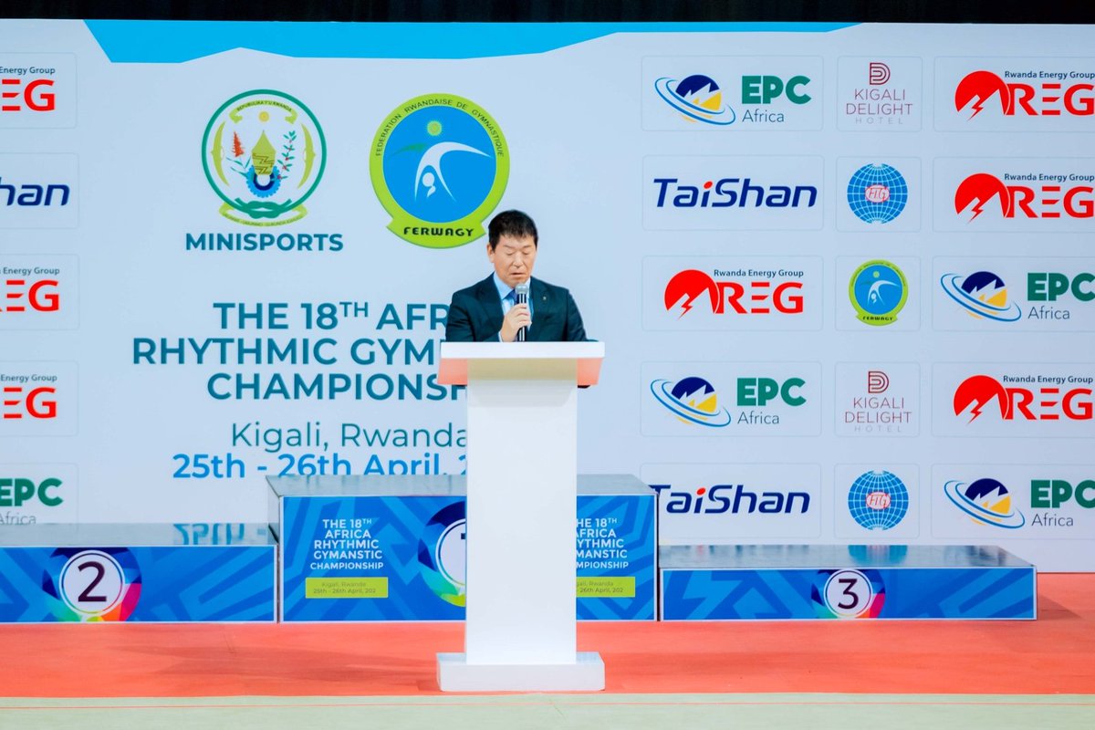 “We are here in Rwanda for Gymnastics because Rwanda has power and passion in Africa and world in terms of sport. Gymnastics has made miracles for Rwanda.” Morinari Watanabe, the President of International Gymnastics Federation #KigaliRhytmicRoadToParis24 #OpeningCeremony