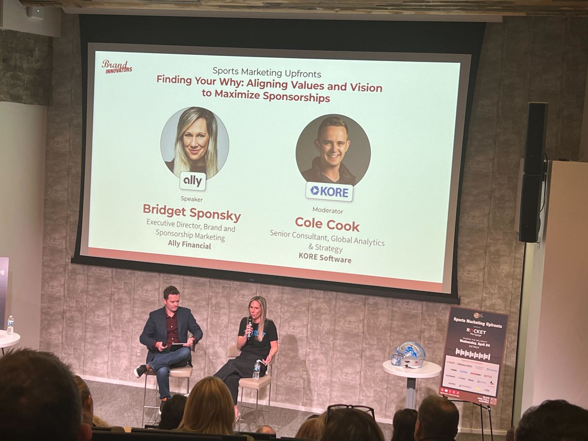 🌟 <a href="/Ally/">Ally</a> now invests equally in women’s &amp; men's sports, aligning with 54% of brands focusing on women’s sports (bit.ly/3TrzRe2). 🚀 Thx Bridget Sponsky for the insights! Thx BrandInnovators &amp; RocketMortgage for a great #NFLDraft discussion. More collabs ahead! #SportsBiz