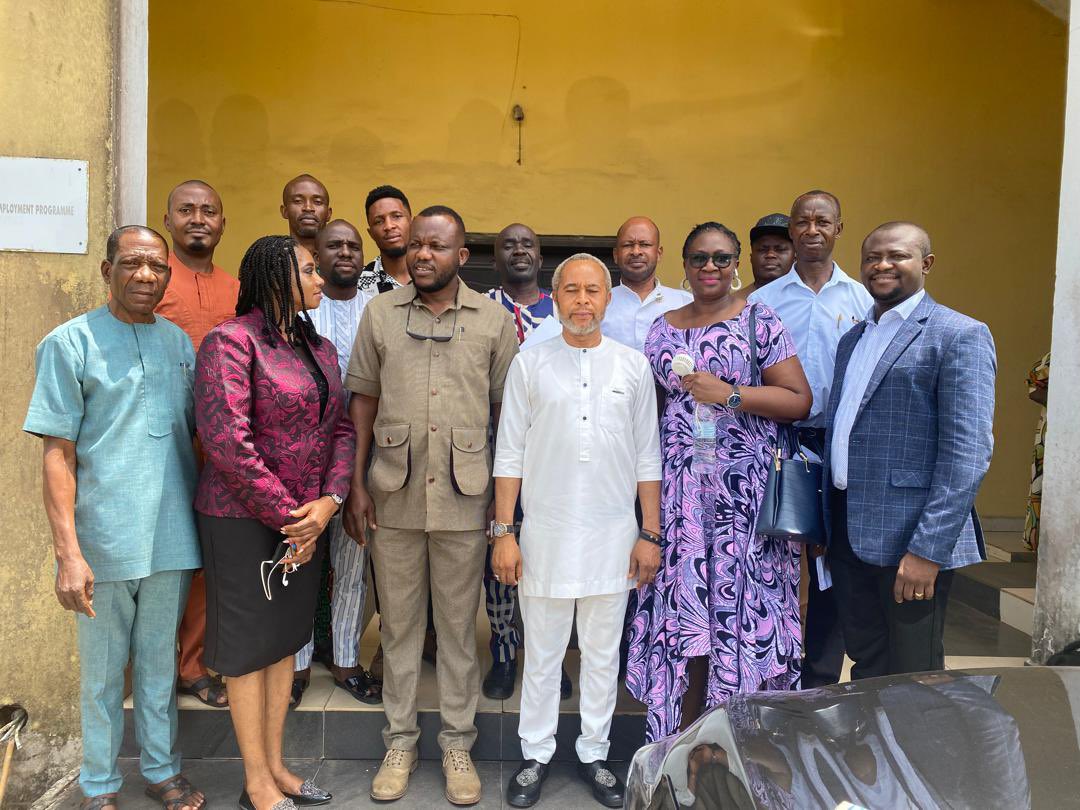 Amaka Ezeugo and Engr. Emmanuel Ajah of @NigComSat1R were at Umuahia recently, to meet with the Commissioner for ICT/ Digital Economy, Mr. Chima Emmanuel Oriaku and the management staff of the Abia State Ministry of Science and Technology led by the PS, Dr Godwin Okezue.