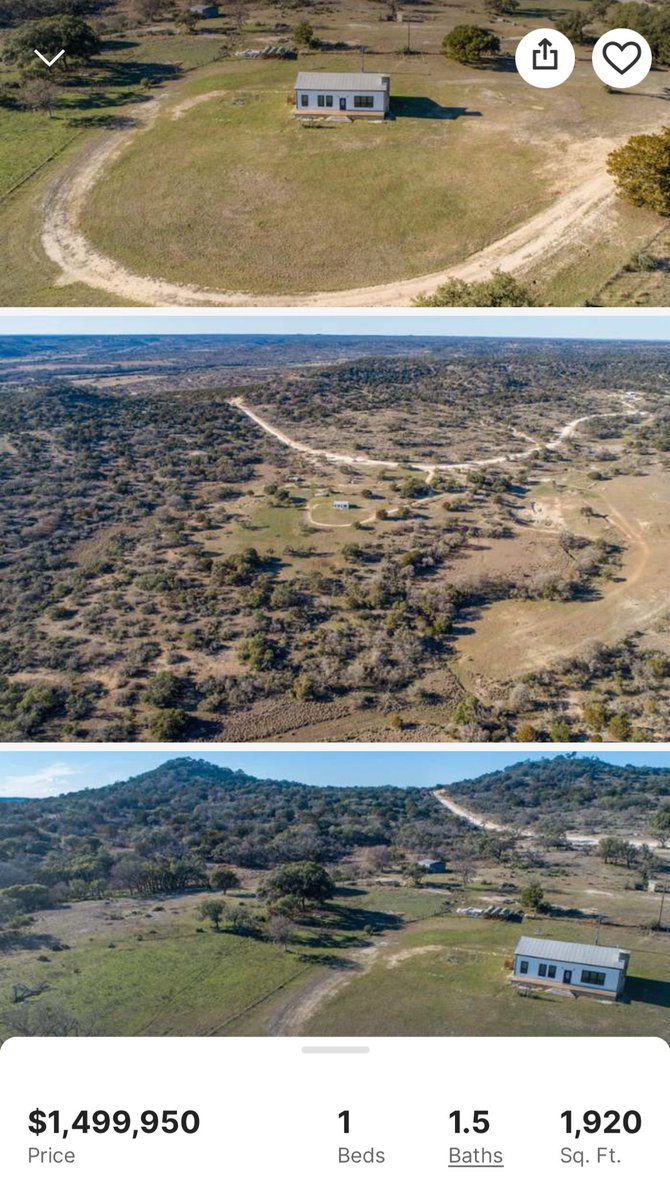 This is perfect for me.
1 bed, 1.5 bath, 60+ acres near Fredericksburg, TX