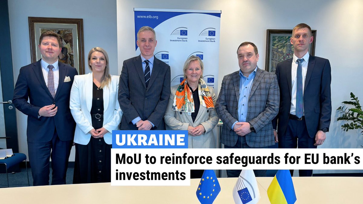 🇺🇦🇪🇺We are strengthening safeguards against fraud and corruption in #Ukraine. A new MoU with @ESBU_gov_ua will facilitate exchanges of information and support investigations to ensure that EIB funds effectively support Ukraine's recovery and development. 👉bit.ly/3JxFnHN