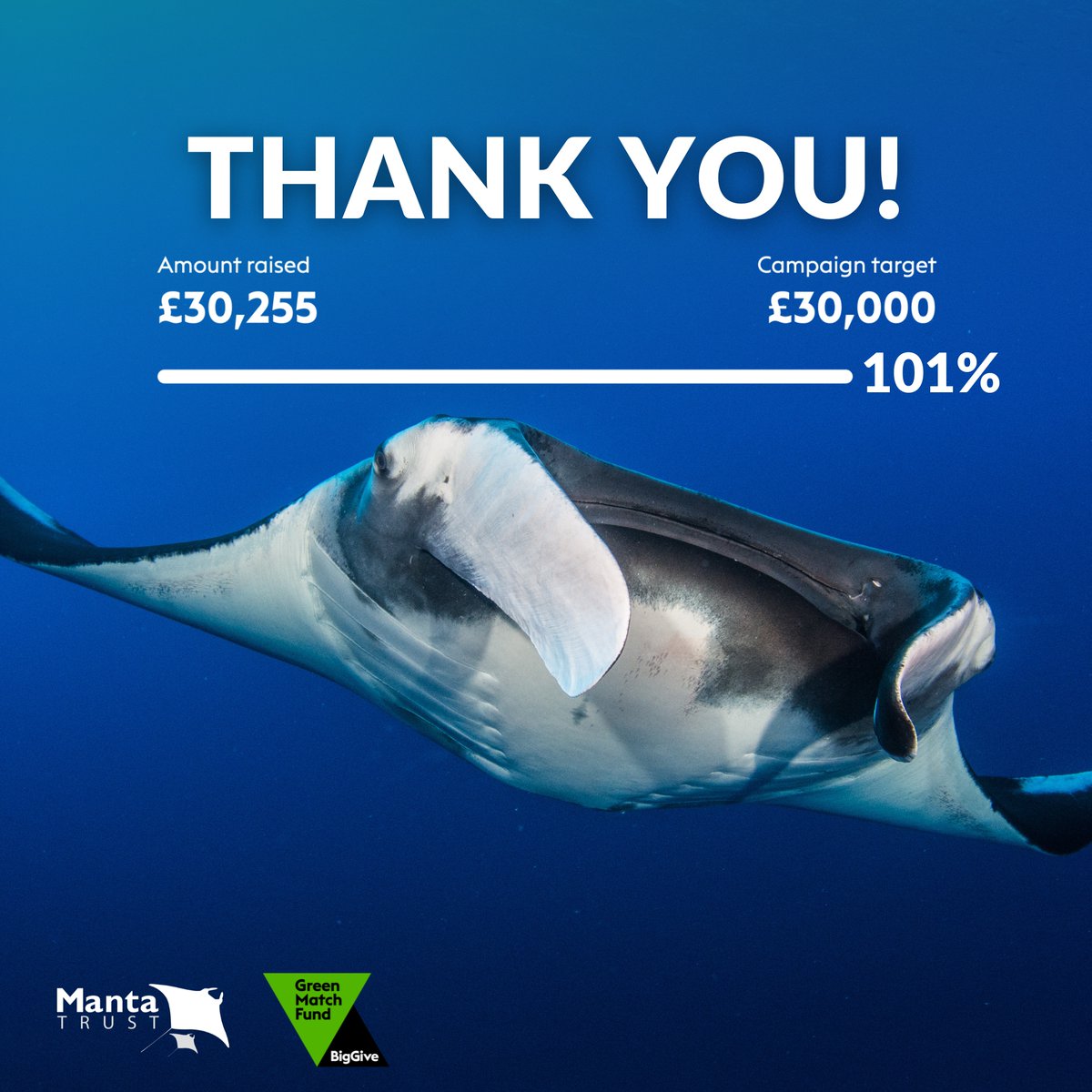 A huge thank you to everyone who donated to our campaign, your donations have been DOUBLED by The Green Match Fund and we have reached our fundraising target of £30,000! 🙏 A special thank you to our esteemed Champions, the Reed Foundation, and all our dedicated pledgers!