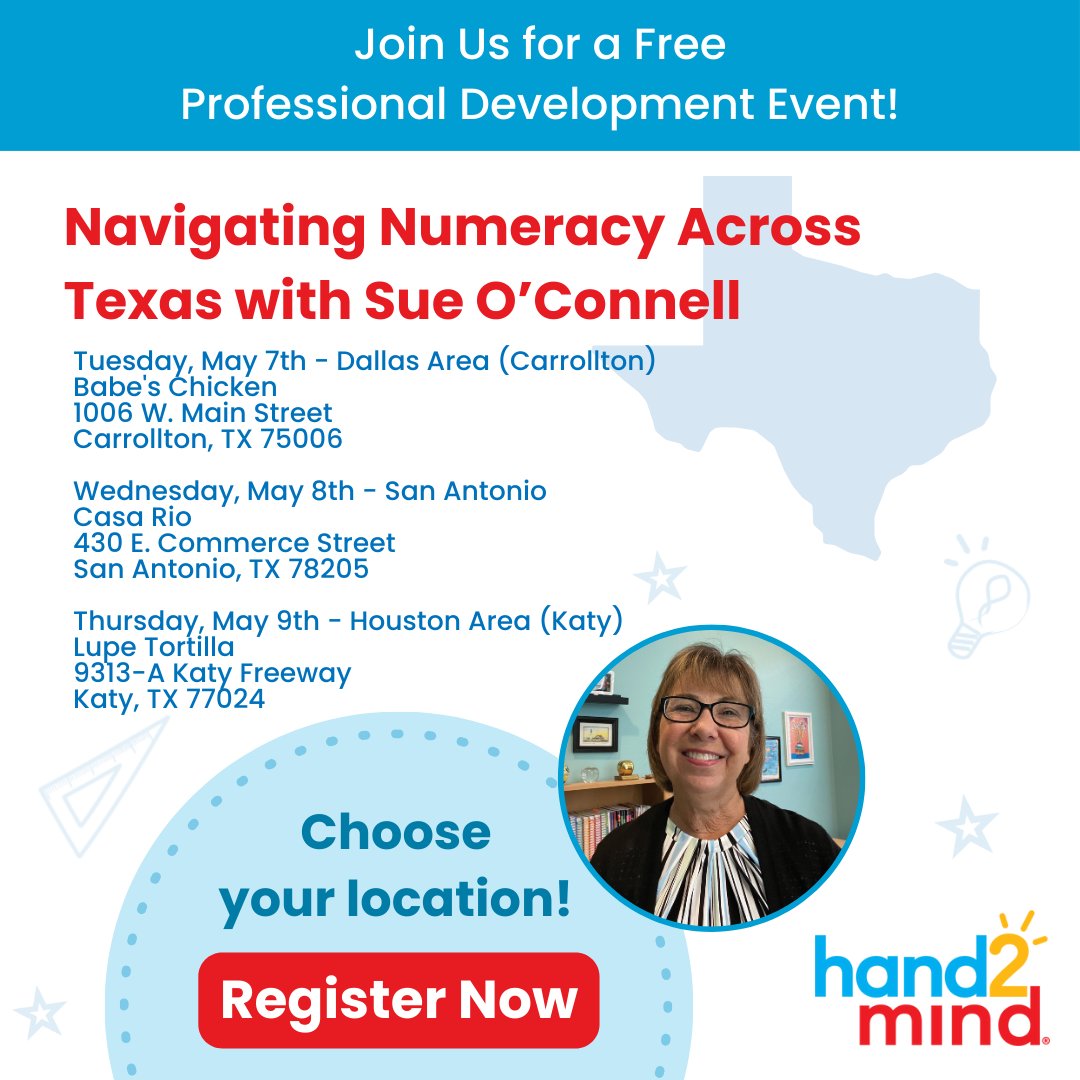 Don't miss these FREE @hand2mind trainings coming in May!!!

Register today: forms.gle/gobXr4dBcFLqPe…

#WeLeadTX #TXed #Hand2Mind