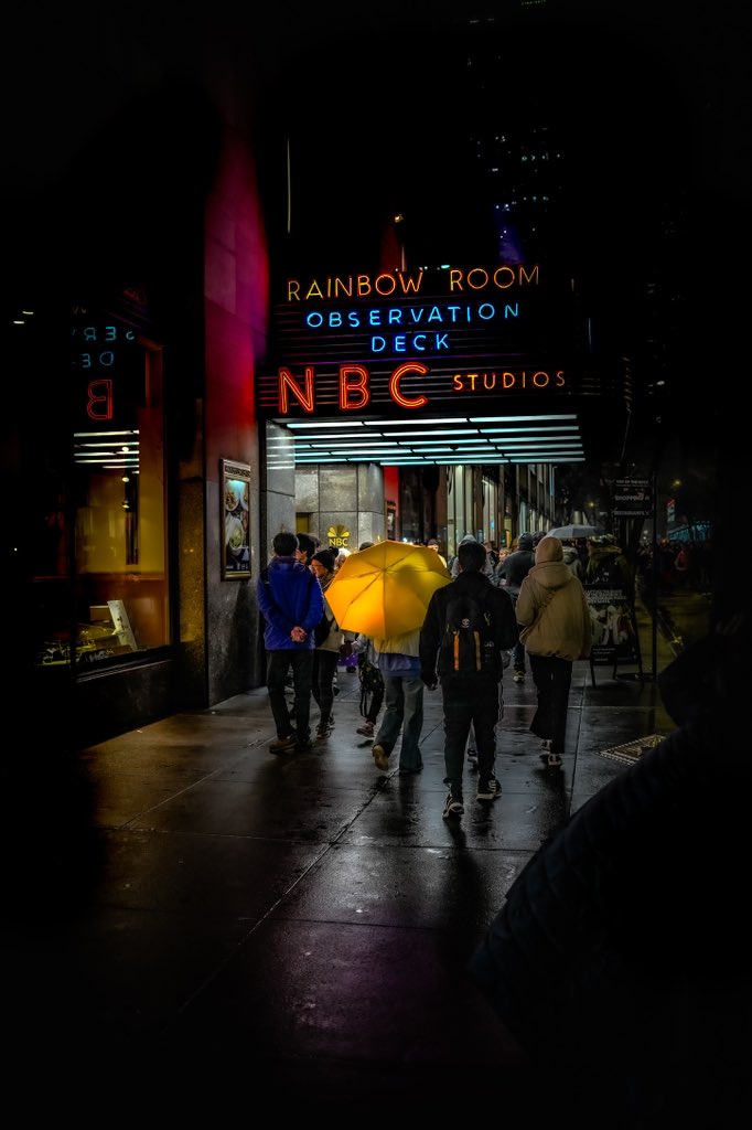 NBC Rain #nightphotography #streetphotographer #streetphotography #NYC #NewYorkCity #photooftheday #photographylovers #streetphotography