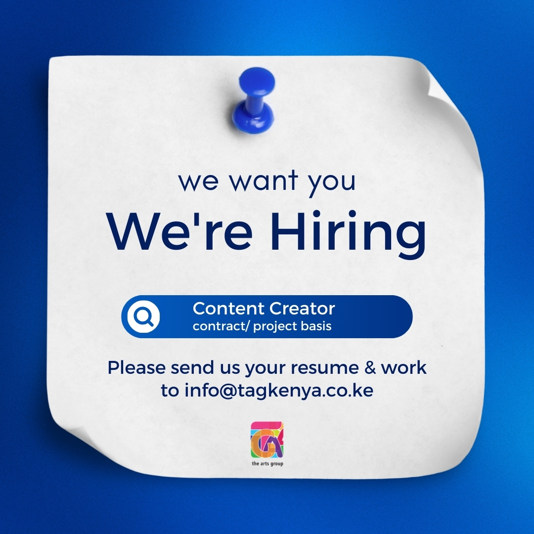 TAG_Kenya's tweet photo. We're on the hunt for a talented Content Creator to join our team. Think you've got the chops? Send your resume and portfolio to info@tagkenya.co.ke by May 3rd!

#Hiring #DigitalMarketing https://t.co/wxEkn9ecJm