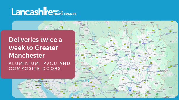 LancsTrade's tweet photo. In Greater Manchester? 
We deliver twice weekly. ✔️🚚
To price a job bob us a DM.  #Aluminium #Trade #Windows #Doors https://t.co/rC8zfmlngL
