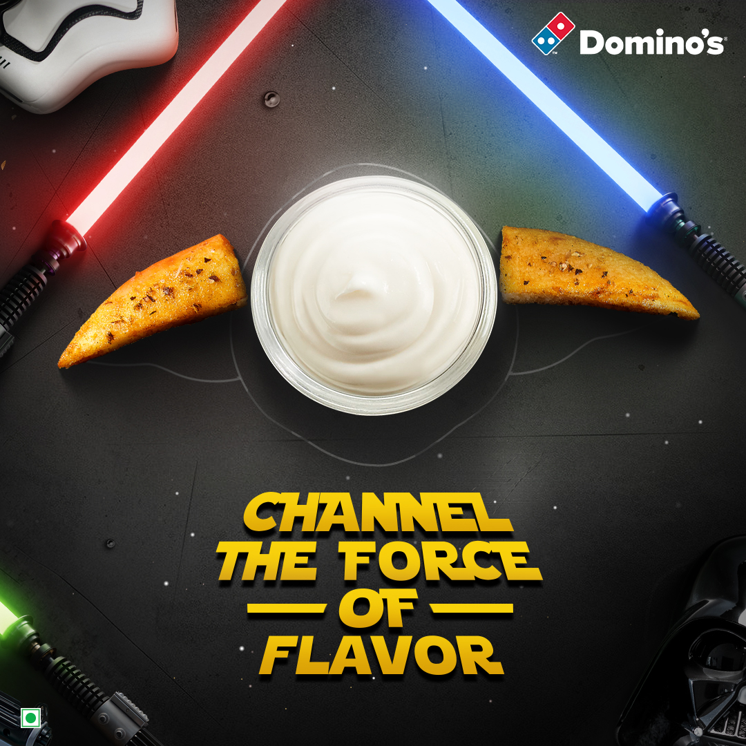 May the 4th (and the 5th and the 6th and the 7th) piece of breadstick be with you! #StarWarsDay #DominosIndia