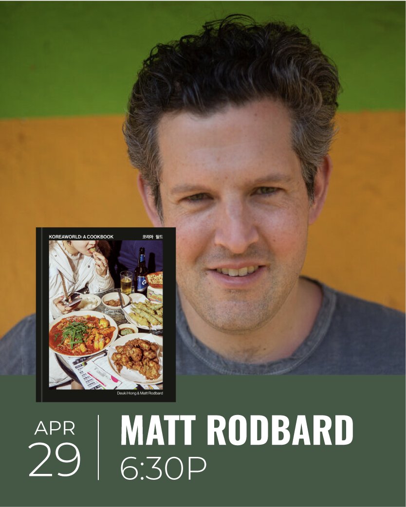 MONDAY: Don't miss the release of Koreaworld: A Cookbook with co-author Matt Rodbard in conversation with Eric Kim and Ji Hye Kim! Info: literatibookstore.com/event/koreawor… @mattrodbard