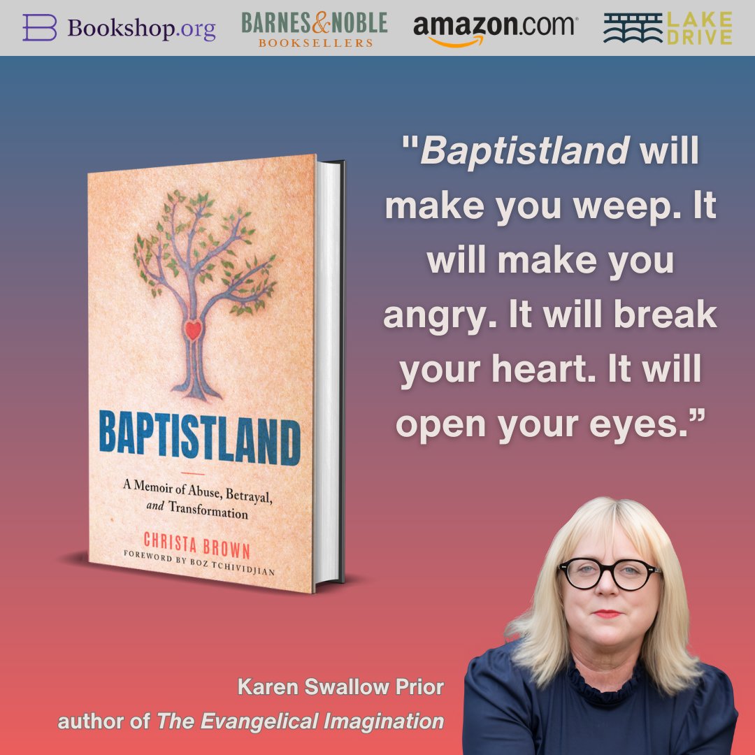 '𝘽𝙖𝙥𝙩𝙞𝙨𝙩𝙡𝙖𝙣𝙙 will make you weep. It will make you angry. It will break your heart. It will open your eyes.' - @KSPrior Grateful for Karen Swallow Prior's powerful words about #𝘽𝙖𝙥𝙩𝙞𝙨𝙩𝙡𝙖𝙣𝙙. Available for pre-order now & due out May 7.