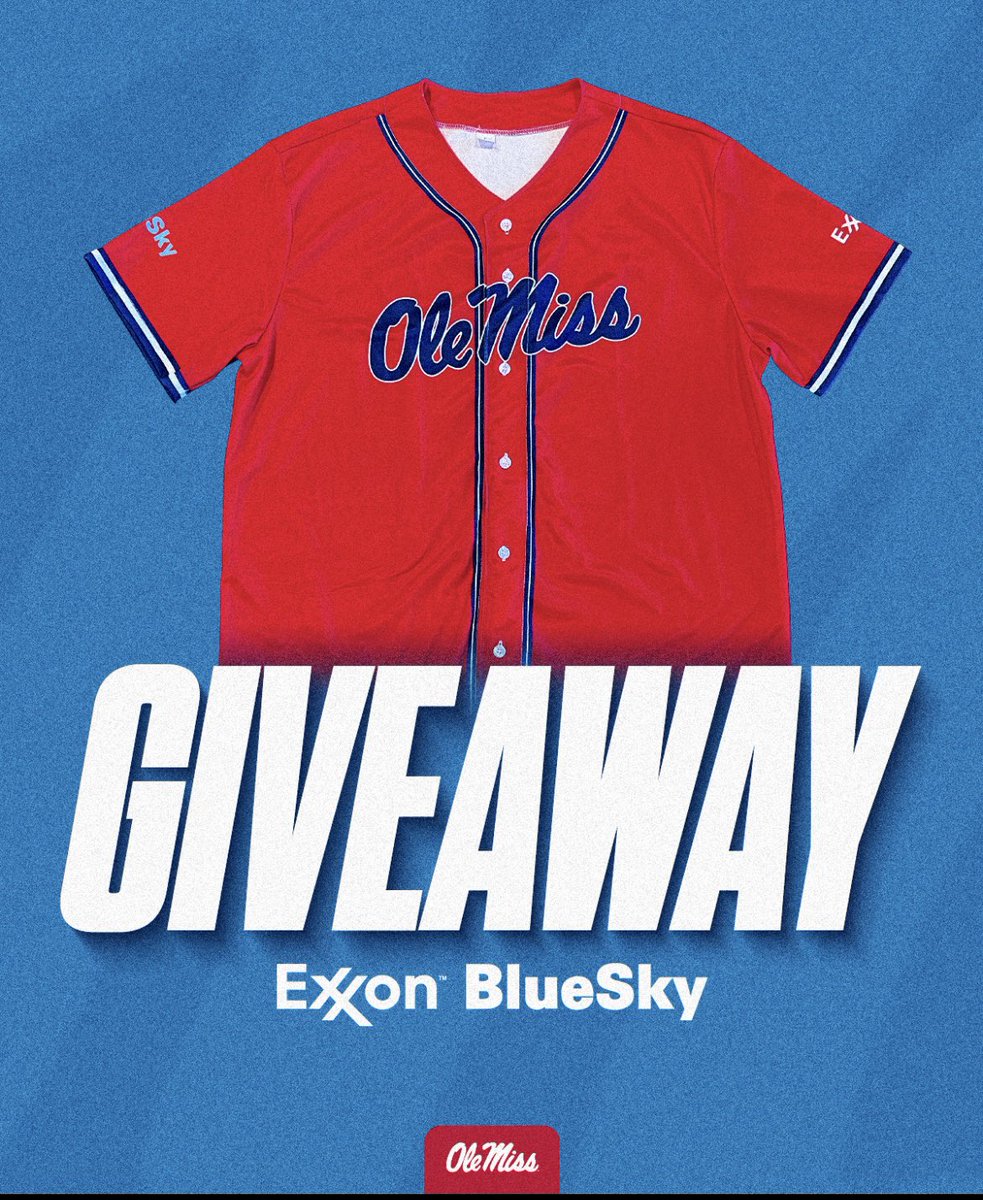 Make plans to have lunch at @BlueSkyOxford this Friday! Starting at 11AM, with any BBQ purchase, @BlueSkyOxford is giving away a 𝐅𝐑𝐄𝐄 @OleMissBSB replica jersey while supplies last! Get geared up for the weekend with Exxon and BlueSky! #HottyToddy