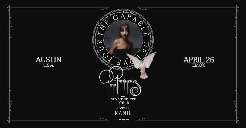 TONIGHT 🕊️🖤 PinkPantheress - Capable of love Tour with Kanii at Emo’s - SOLD OUT! Doors - 7:00pm Show - 8:00pm 🍀 Try your luck with verified resale - livemu.sc/4b8Bapv 🚙 Rideshare encouraged 👜 Bags up to 12” x 6” x 12” are allowed in the venue