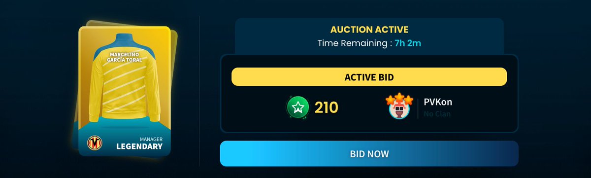 You'd better hurry up! There's only 7 hours left to place your bid on this card! Get this card and start earning points in our arenas! 5tars.io/shop