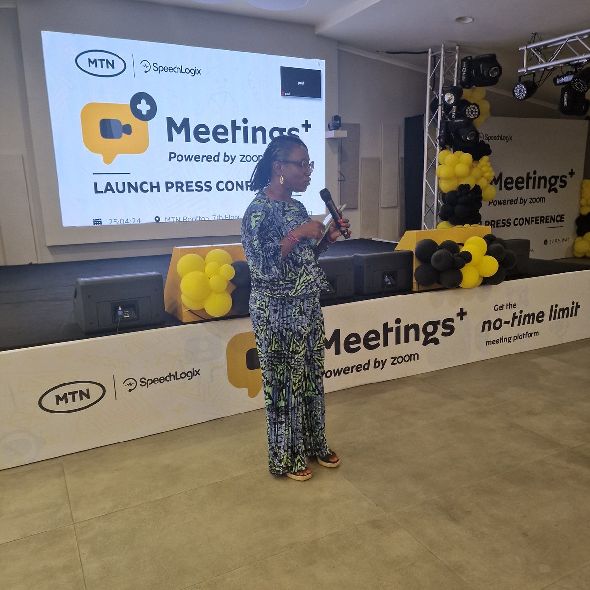 MTNNG's tweet photo. Vote of thanks by Omotayo Ojutalayo, GM, Business Development, MTNN, as she wraps up an informative and engaging #MeetingsPlusFromMTN Launch press conference. https://t.co/gmbMjt3eae