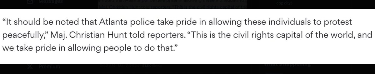 remember when atlanta police recently told media that: 'This is the civil rights capital of the world, and we take pride in allowing people to [protest]'? lol