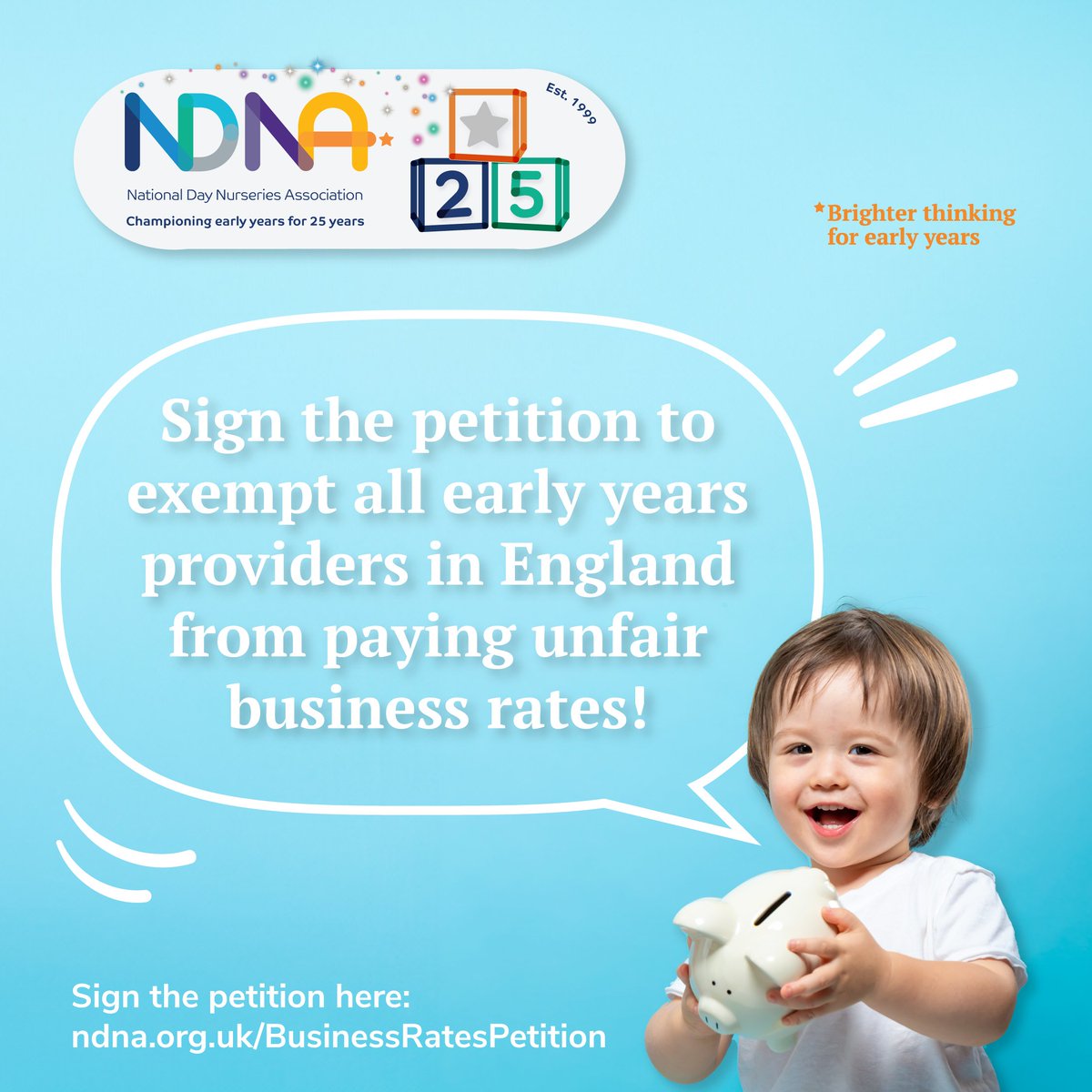 Early years providers in England are working hard to support the Govt childcare expansion. They are struggling financially. Pls support them by signing this petition to scrap business rates which will help them to remain sustainable. Sign and share now ndna.org.uk/businessratesp…