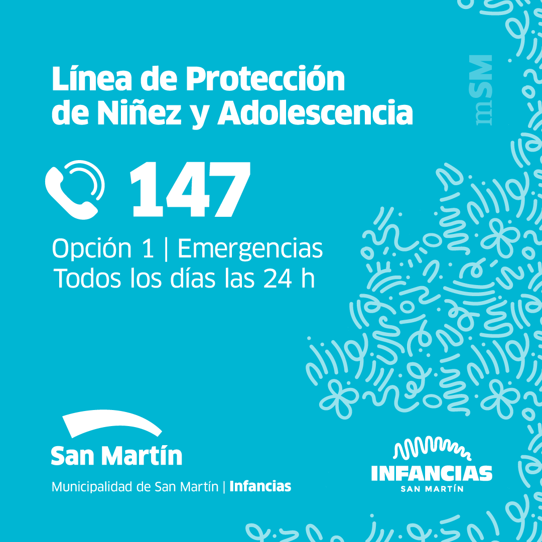 🤚🏽Día Internacional de la Lucha Contra el Maltrato a las Infancias y Adolescencias

No permitas ningún tipo de violencia hacia las infancias y las adolescencias. Sumate al compromiso por el buen trato. 

📲Orientación y asistencia en situaciones de maltrato: 147 Opción 1.