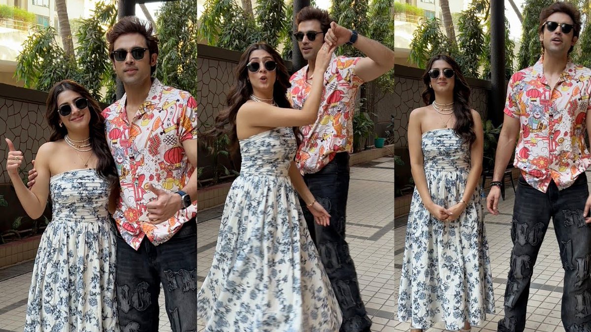 #IshaMalviya and #ParthSamthaan were snapped promoting their upcoming music video in Andheri this evening