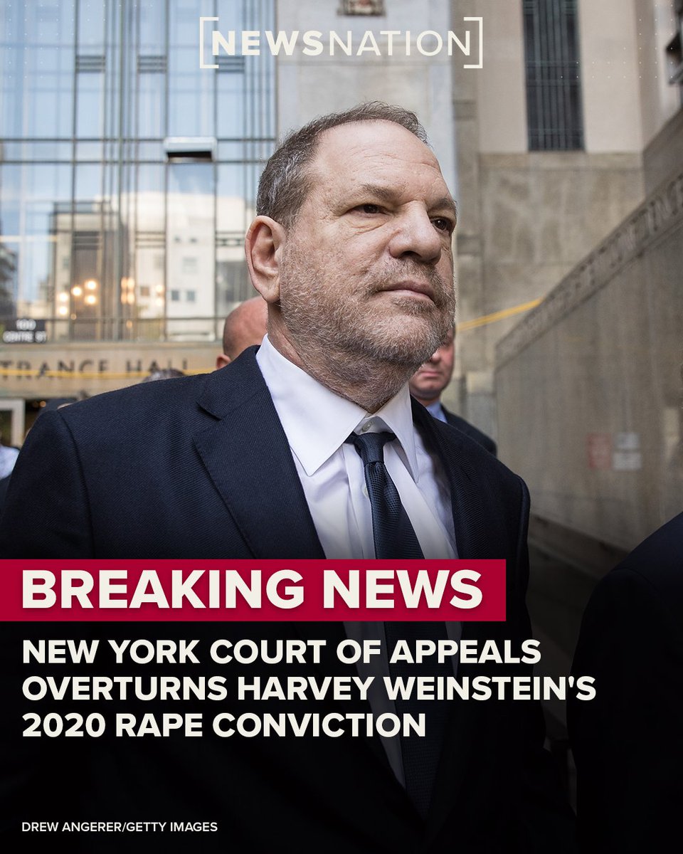BREAKING: New York's highest court overturned Harvey Weinstein’s 2020 rape conviction. The court found the judge in the landmark #MeToo trial prejudiced Weinstein with improper rulings. More: trib.al/Pksfyj7