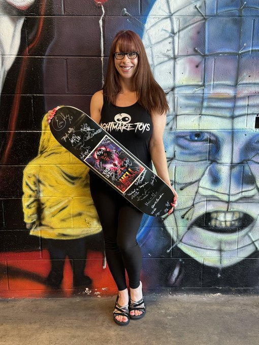 Good Morning! Just wanted to show off my signed board from Skate to Hell!! Filming wrapped up here in