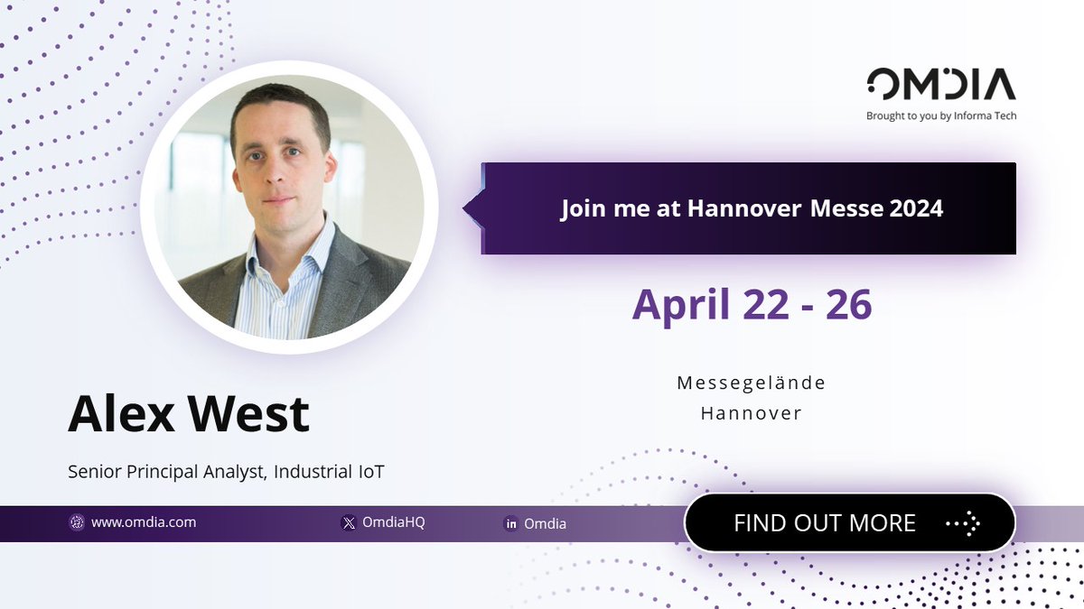 Explore what's pushing #sustainability and #ESG forward in the #manufacturing and #industrial sectors with #Omdia's Alex West at @hannover_messe 2024! Meet our experts on-site for key insights and takeaways from this year's event. Book a meeting here: pages.omdia.informa.com/Hannover24_Mee…