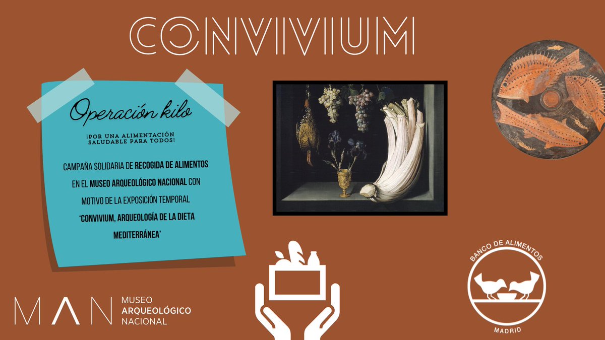 Nos unimos al @bancoalimadrid con motivo de nuestra #ExpoMAN_CONVIVIUM y lanzamos una campaña de recogida de alimentos en el museo. 🥫Aporta tu granito de arena en la lucha contra la desigualdad en el acceso a una alimentación saludable. 👏Desde mañana: donar.bamadrid.org/op-kilo/man