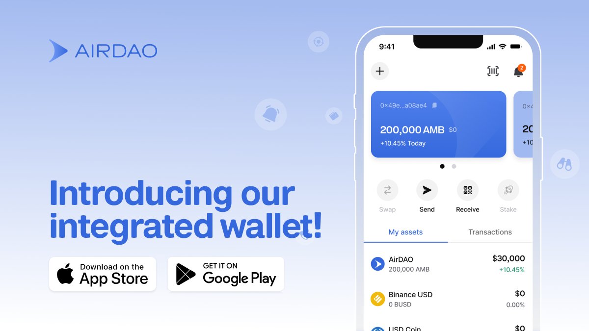 💥The wait is over! The #AirDAO mobile app just got even better with a new wallet feature! Manage your ecosystem assets seamlessly on the go 🚀 Download the app 👇 airdao.io/app