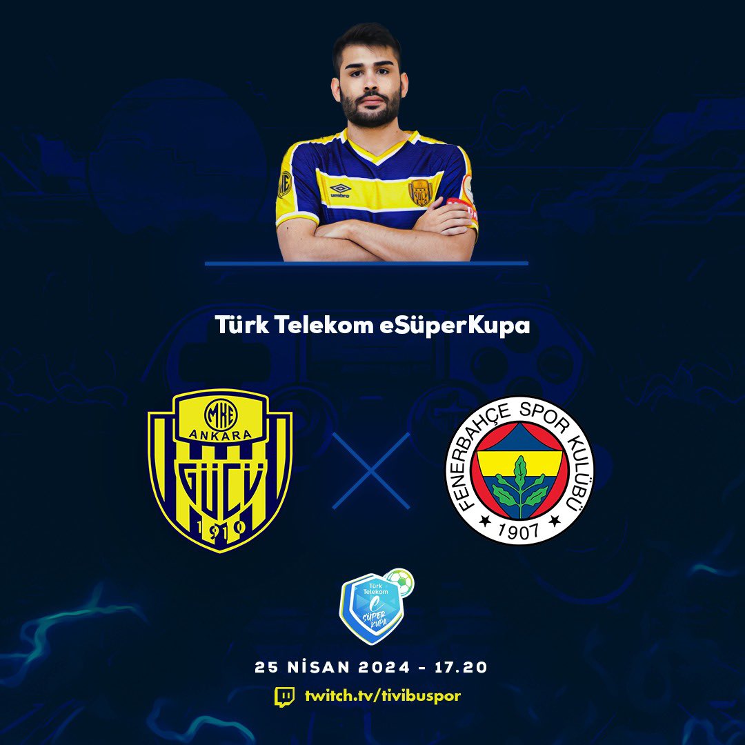Türk Telekom eSüper Kupa playofflarında rakibimiz Fenerbahçe. Saat 17:20’de başlayacak karşılaşmayı Tivibuspor veya twitch.tv/tivibuspor kanalından izleyebilirsiniz.