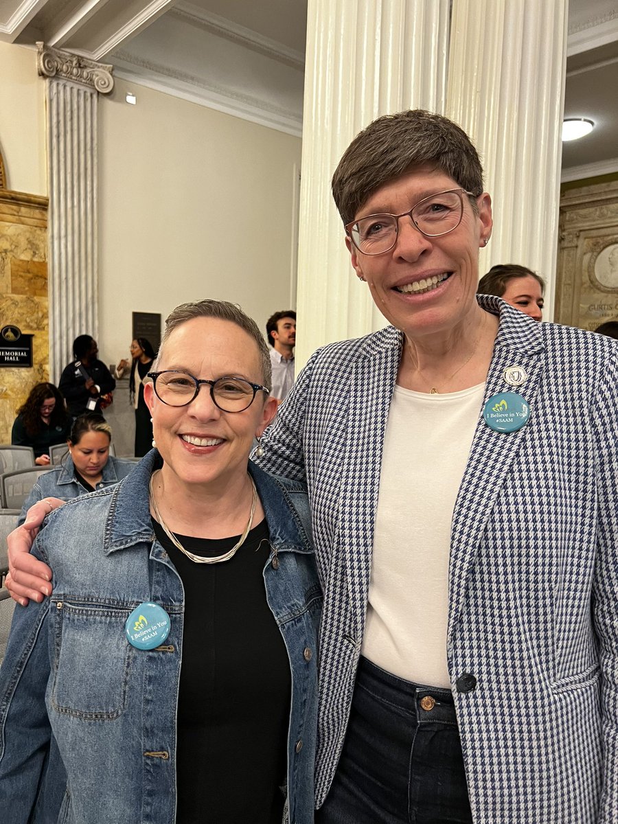 Yesterday was Denim Day, a day where we renew our commitment to affirming our support for survivors. I joined the @MAWomensCaucus to stand in solidarity during Sexual Assault Awareness Month. I also joined Debra Robbin, who directs Jane Doe, Inc. and is a Hingham resident.