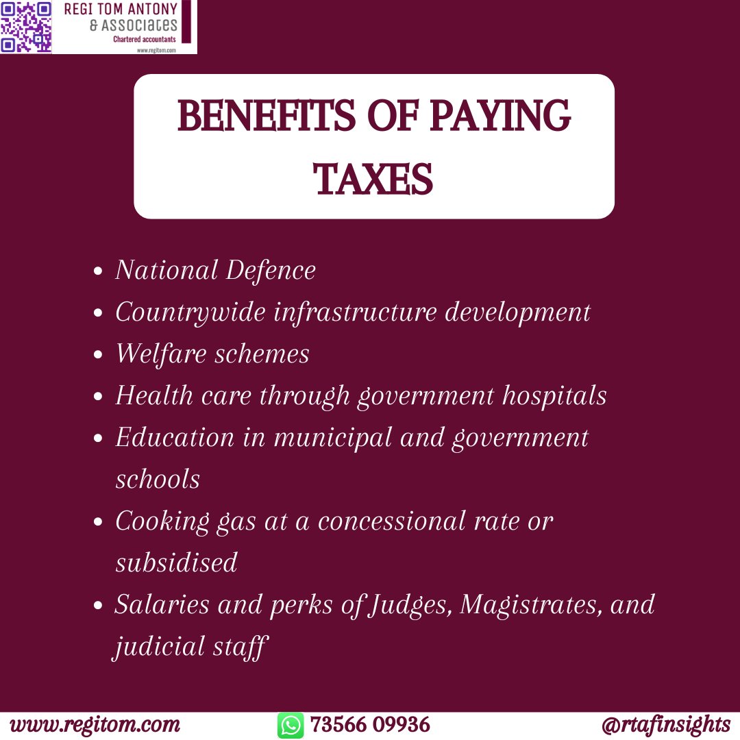 WHY SHOULD YOU PAY TAXES? 

For More ;
regitom.com

#taxawareness #TaxBenefits #taxes #WhereYourTaxesGo #governmentspending #paytaxes #benefitsoftaxpaying