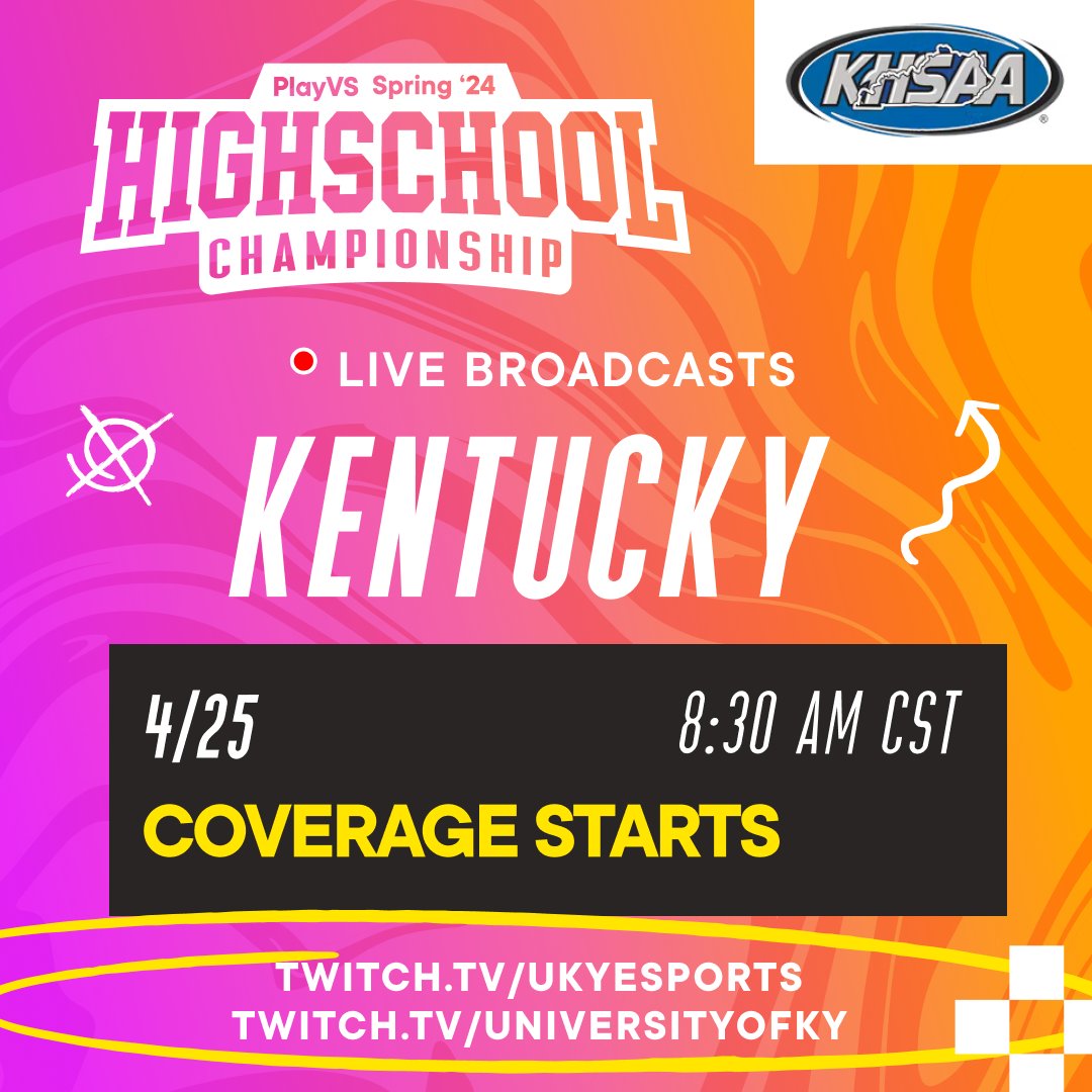 KENTUCKY has a HUGE DAY ahead of them! @KHSAA ▶️ 2 Streams ▶️ 7 Games ▶️ 16 Hours Tune in for Semis and Finals twitch.tv/ukyesports & twitch.tv/universityofky