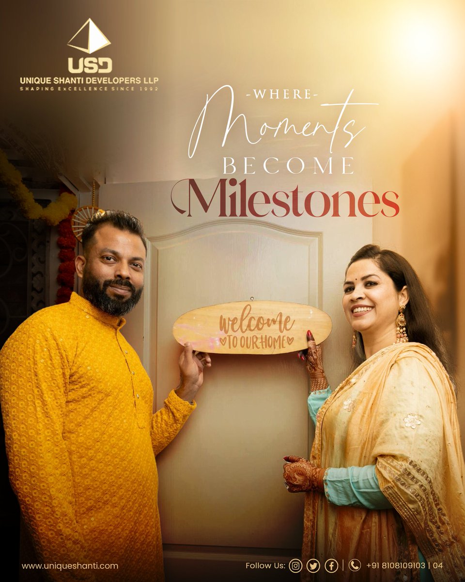 Welcome to a realm where the passage of time is marked by #moments that shape your story. At #USDhomes, each corner narrates a story of #love, and cherished milestones.

Know more: uniqueshanti.com

#UniqueShantiDevelopers | #RealEstate |#MiraBhayander | #FirstHome |