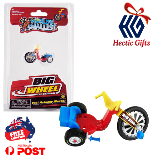 NEW - World's Smallest Big Wheel Classic 70s Tricycle

ow.ly/Bn4B50OYhul

#New #HecticGifts #SI #SuperImpulse #WorldsSmallest #BigWheel #Classic #Seventies #Tricycle #Bike #Collectible #ReallyWorks #FreeShipping #AustraliaWide #FastShipping